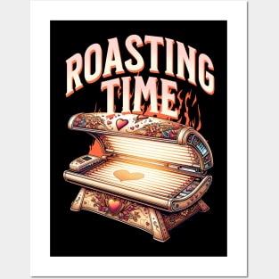 Roasting Time Tan Sun Funny Beach BBQ Posters and Art